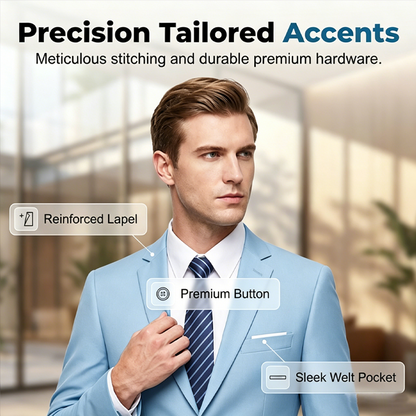 ✨👔50 % RABATT + KOSTENLOSER VERSAND 💼 Zweiteiliger Herrenanzug in moderner Passform – Atmungsaktiv, knitterfrei und professionell im Stil ✨