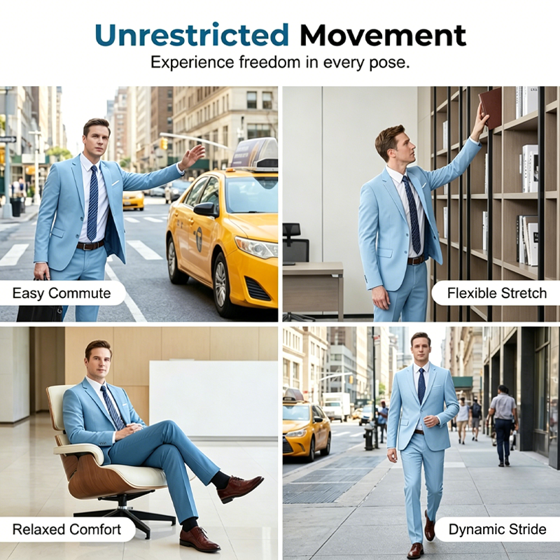 ✨👔50 % RABATT + KOSTENLOSER VERSAND 💼 Zweiteiliger Herrenanzug in moderner Passform – Atmungsaktiv, knitterfrei und professionell im Stil ✨