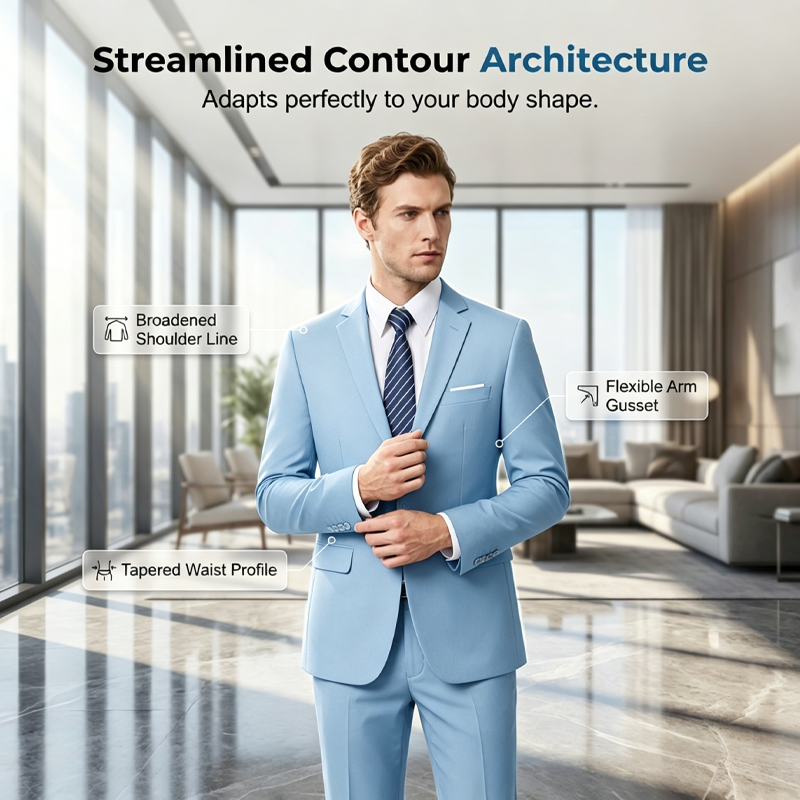 ✨👔50 % RABATT + KOSTENLOSER VERSAND 💼 Zweiteiliger Herrenanzug in moderner Passform – Atmungsaktiv, knitterfrei und professionell im Stil ✨