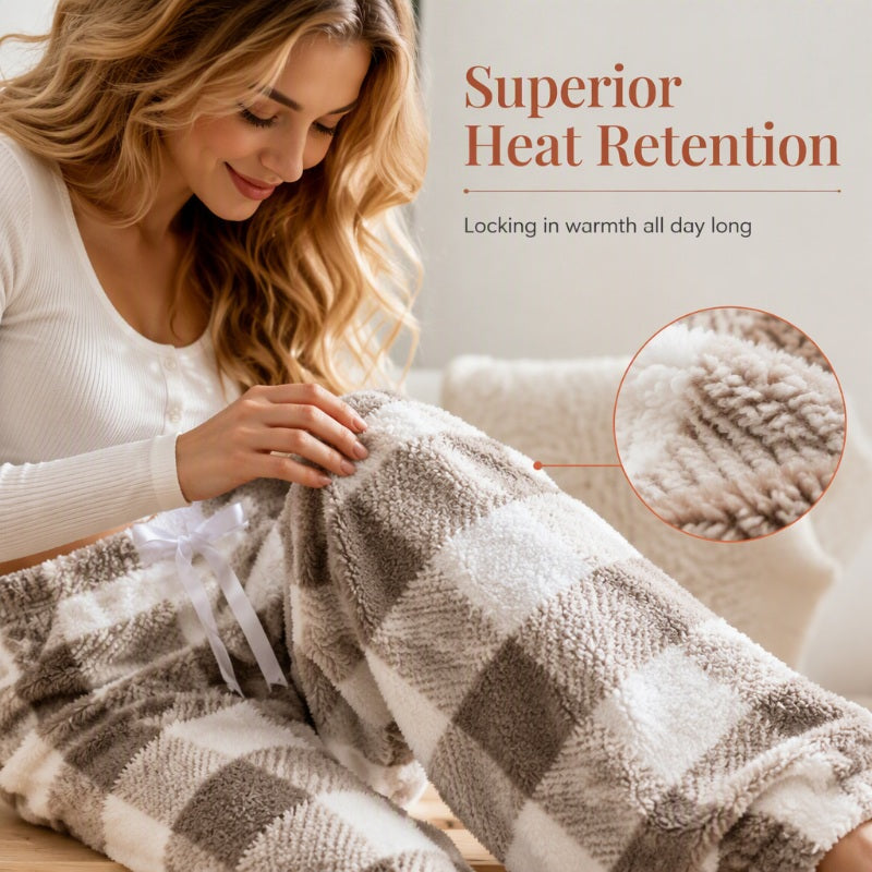 🔥🎅 SALE – 50% auf den Winter-Klassiker! ❄️ Winterliche Vintage-Karohose🧥 Elastischer Bund, gerades Bein, locker, dick & warm 🌟