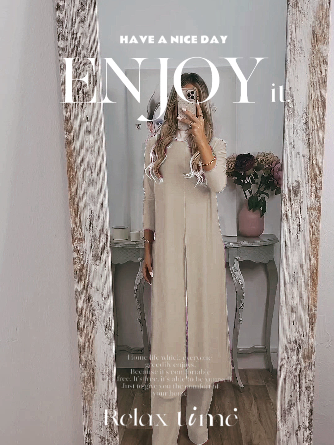 💃Elegant lässiger 2-teiliger Anzug mit langem Oberteil und passender Hose