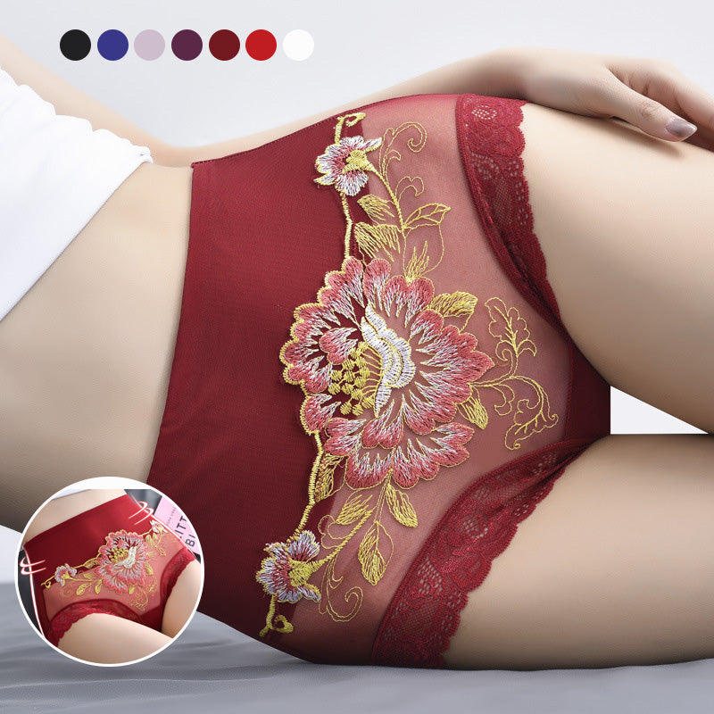 🎁Hochwertiges hoher Taille Spitze besticktes Höschen🎁