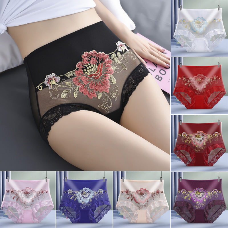 🎁Hochwertiges hoher Taille Spitze besticktes Höschen🎁