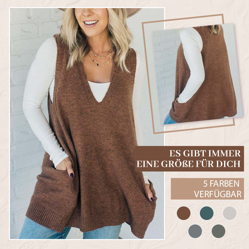 ✨✨Begrenzter Vorrat verfügbar, nicht verpassen!👗Damen-Strickweste mit V-Ausschnitt
