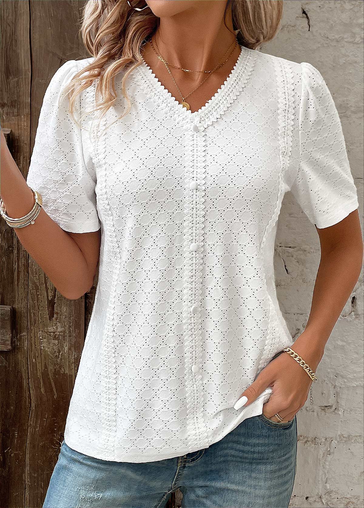 🎁 Hot Sale 50% RABATT ⏳ Neue Damen-Bluse mit kurzen Ärmeln 🔥 Oster-Rabattaktion!