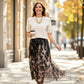 📢📢50%Rabatt!!!✨🔥Zweiteiliges Set für Damen bestehend aus Pullover und fließendem Rock mit Leopardenmuster