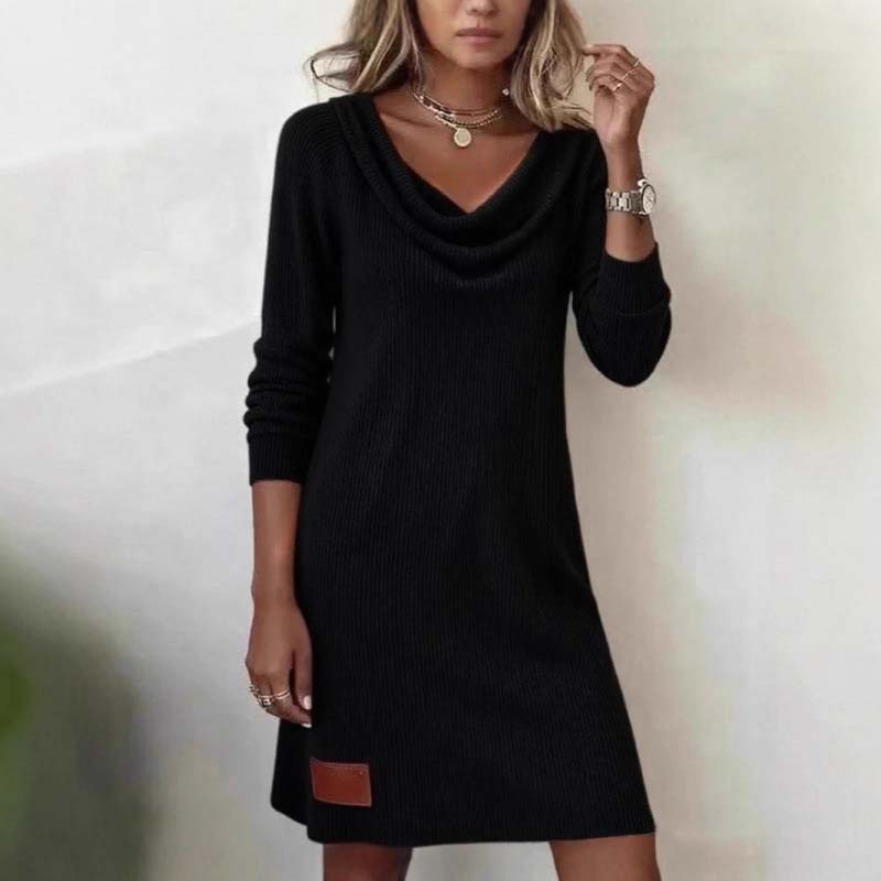 📢 Befristetes Angebot 49% RABATT 👗 Damen Langarm-Knittkleid mit Schal-Ausschnitt – Weicher Stoff & schmeichelhafte Silhouette ✅ | Gemütliche Eleganz & vielseitiger Winterstil ✨