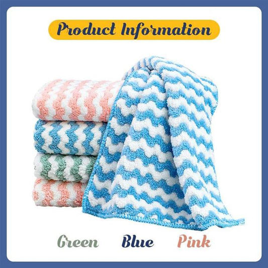 🌈 Farbenfroher, ultraweicher Mikrofaser-Reinigungslappen: Grün💚 Blau💙 Pink💖 – Verschönern Sie Ihren Alltag! (5 Stück)