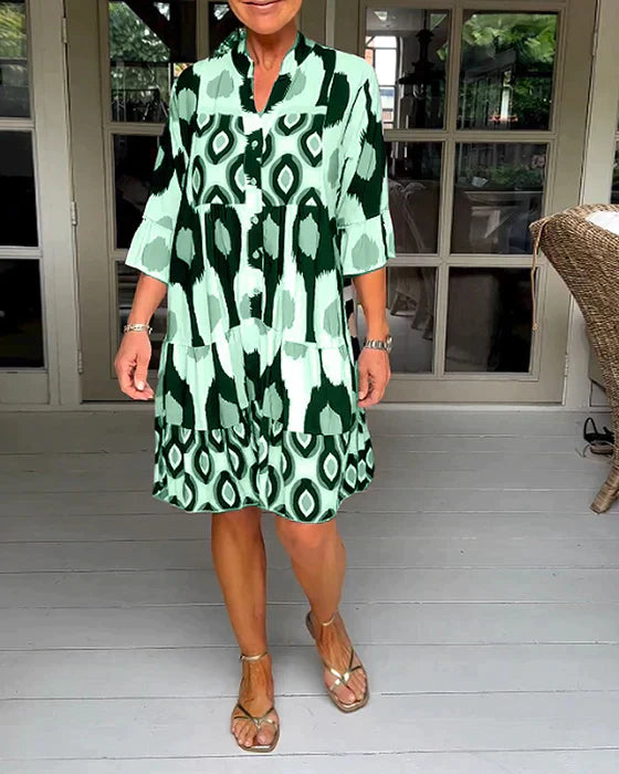Geflecktes Plissee-Kleid