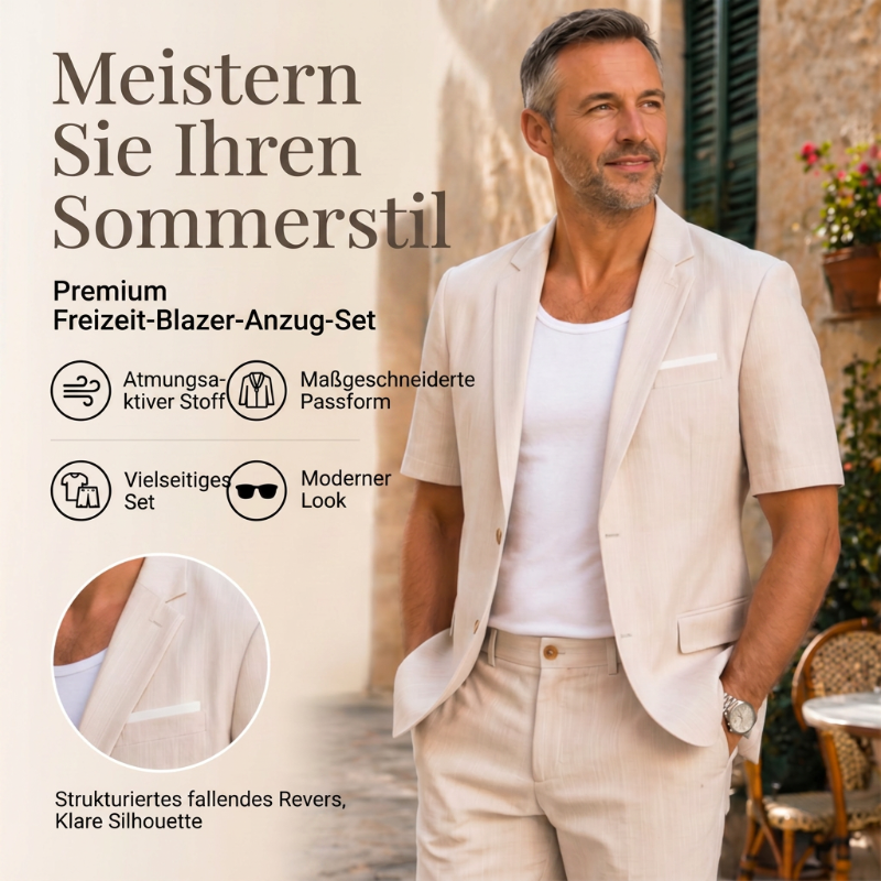 ⌛Zeitlich begrenztes Angebot – 2-teiliges Kurzarm-Anzugset für Herren