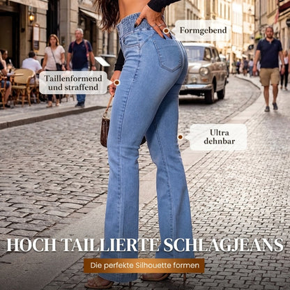 📢📢50%Rabatt!!!🎉✨ 2026 Mode-Neuheiten! 💕👖Stretch-Schlagjeans mit hohem Bund