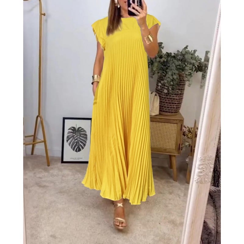 💞Ärmelloses, schlichtes, plissiertes, elegantes Kleid💞
