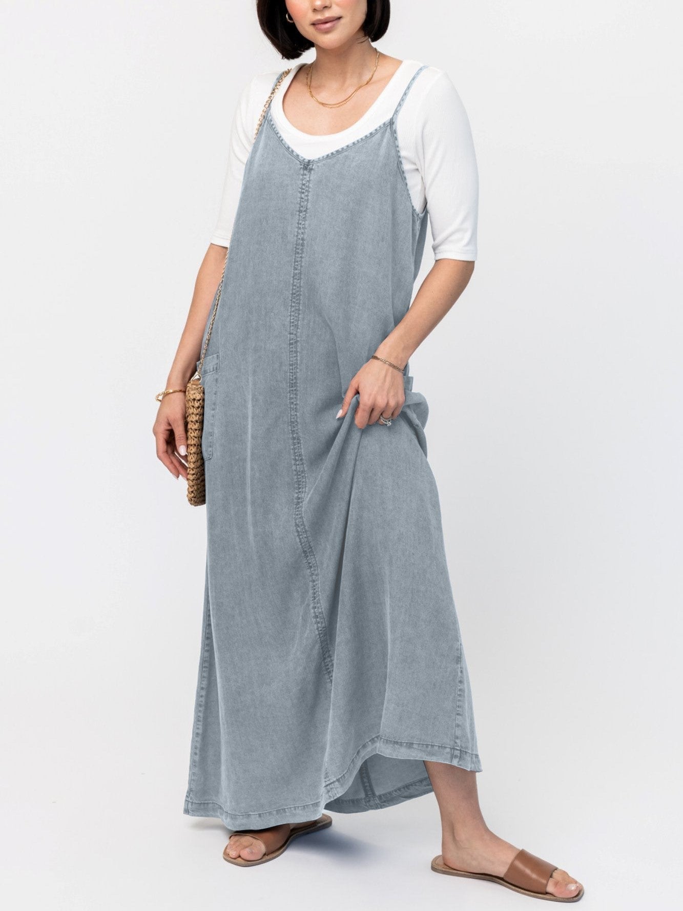 🔥VERKAUF 49%🔥Maxi-Jeanspulloverkleid für Damen