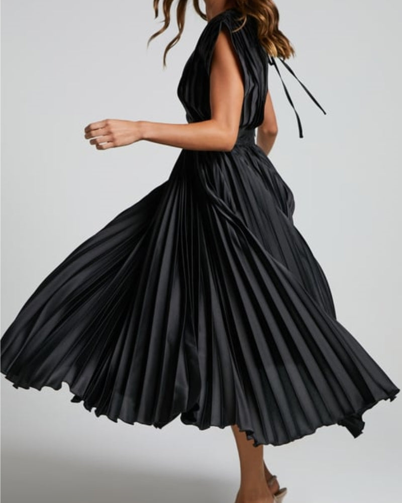 🔥 Zeitlich begrenzter 50% Rabatt💃 Drapiertes Faltenrockkleid mit V-Ausschnitt