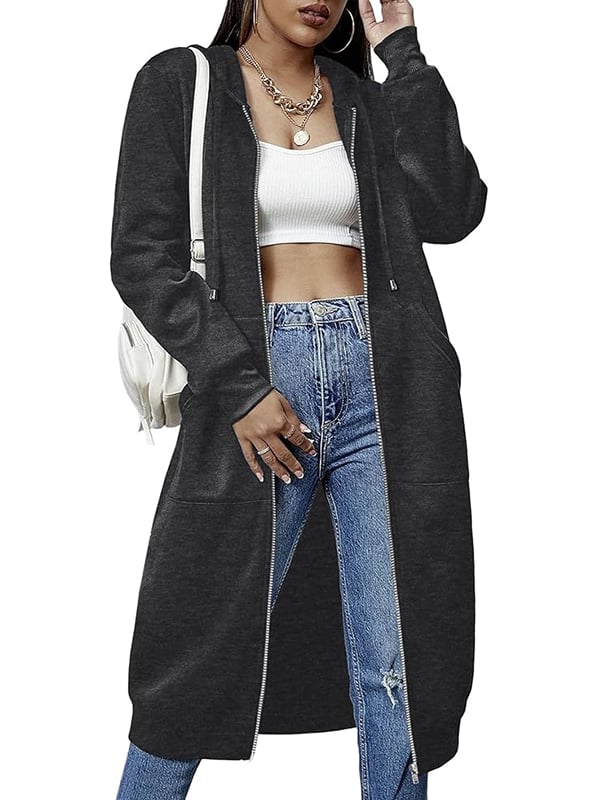 🔥Beliebtes Produkt ！🔥✨Damen Fleece‑Kapuzenpullover mit Reißverschluss