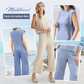 🌺2025 Neue Frauen Casual Cap Sleeve Top Wide Leg Crop Pants Zweiteilige Sets🌺