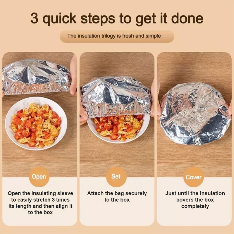 🔥 50 % RABATT 🧊 Intelligente Isolierhülle aus Aluminiumfolie 🍱 Hält Speisen länger warm, wiederverwendbar und perfekt für den täglichen Gebrauch und unterwegs ✨