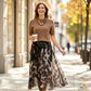 📢📢50%Rabatt!!!✨🔥Zweiteiliges Set für Damen bestehend aus Pullover und fließendem Rock mit Leopardenmuster