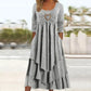 🏆👗 Tiered Midi Dress with Heart Accent – Figurschmeichelndes A-Linien-Design, luftiger Stoff & süßes Herzdetail – Perfekt für Reise & Feiern versandfrei