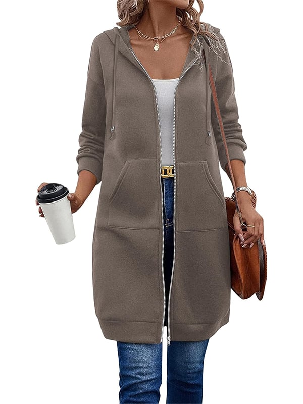 🔥Beliebtes Produkt ！🔥✨Damen Fleece‑Kapuzenpullover mit Reißverschluss