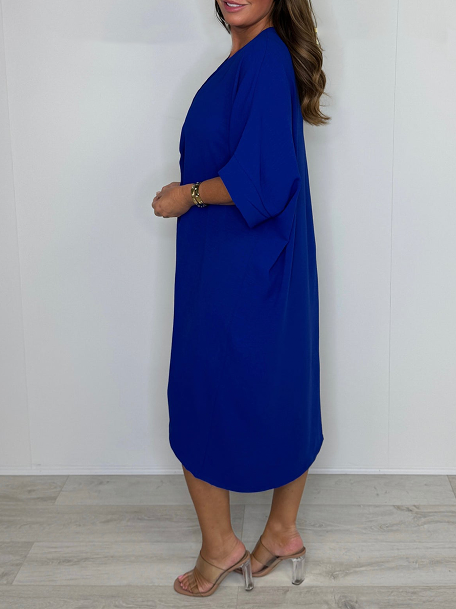 Kurzärmliges Maxikleid mit Knotendetail