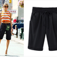 💕 HEISSER SALE50% RABATT🌷Plus Größe Solid Farbe Elastische Taille Lose Cropped Shorts