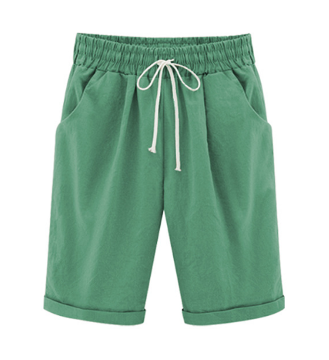 💕 HEISSER SALE50% RABATT🌷Plus Größe Solid Farbe Elastische Taille Lose Cropped Shorts