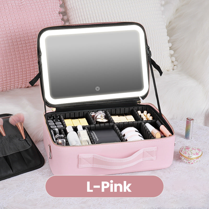 🪞 50% RABATT! ✨ Tragbare Kosmetiktasche mit LED-Spiegel – Beleuchtet, kompakt & vielseitig – Perfekt für makelloses Make-up unterwegs 💄