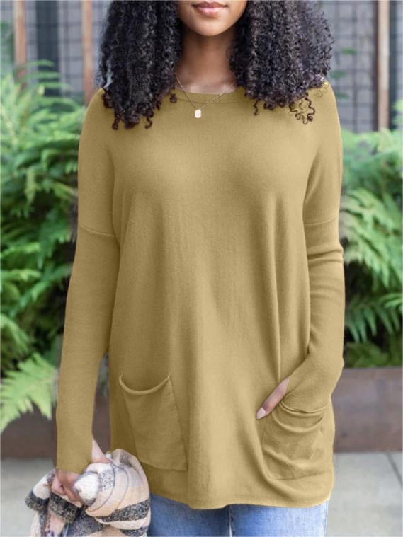 🎁Heißer Verkauf 49% RABATT⏳Langarm-Daumenloch-Pullover-Taschentunika
