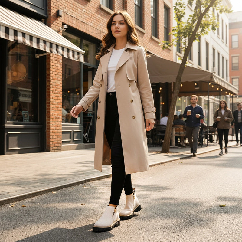 📢📢50%Rabatt!!!🎉🥾 Damenschuhe trendig und komfortabel, runde Spitze mit Zip 🌟👢