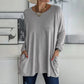 👚50% Rabatt ✨Neues langärmeliges Baumwoll-T-Shirt mit lässiger Tasche