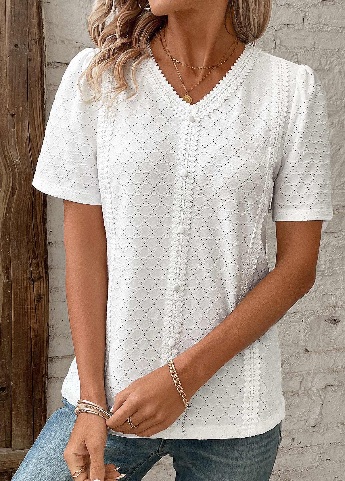 🎁 Hot Sale 50% RABATT ⏳ Neue Damen-Bluse mit kurzen Ärmeln 🔥 Oster-Rabattaktion!