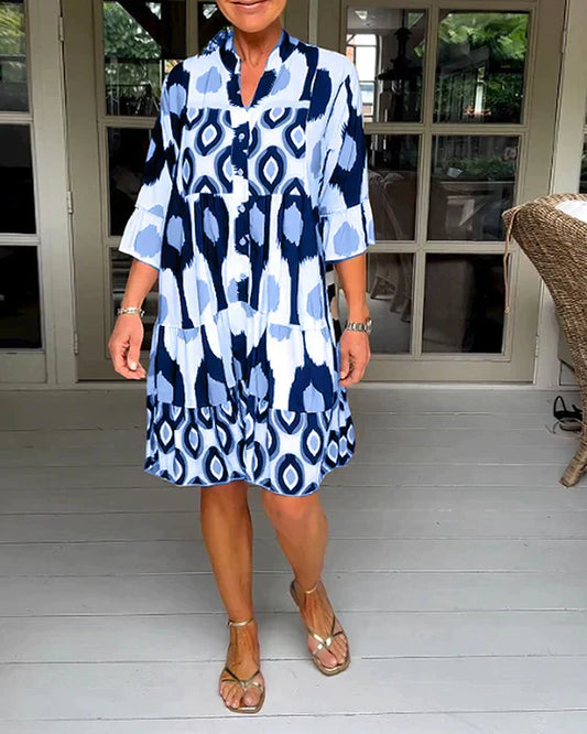 Geflecktes Plissee-Kleid