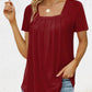Elegantes, einfarbiges Damen-T-Shirt mit quadratischem Ausschnitt