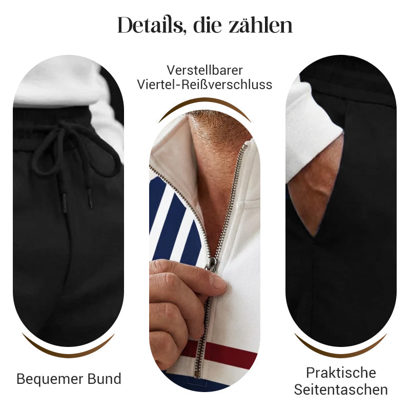 🔥NUR FÜR KURZE ZEIT 50% RABATT!⏰Herren-Set: Pullover mit grafischem Druck und Hose