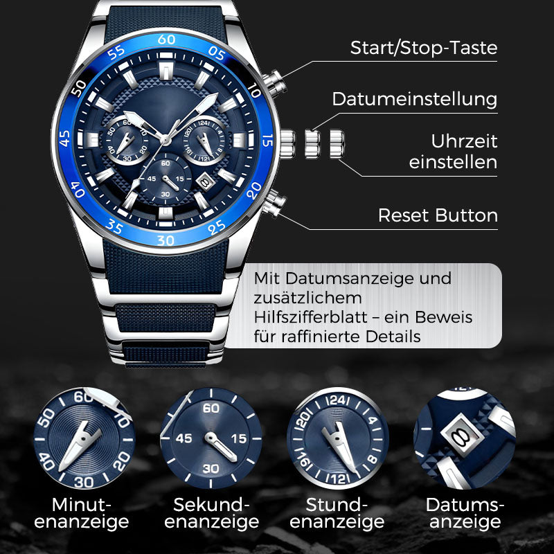 🚀 Neu eingetroffen – 50% Probierpreis! 🔥Hochwertige Business-Multifunktions-Quarz-Uhr für Herren