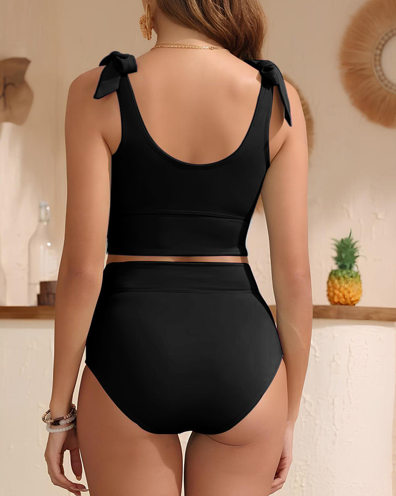 ✨Heißer Verkauf: 50 % Rabatt 🎀Bauchweg-Bikini-Set mit hoher Taille und doppelter Schnürung💖