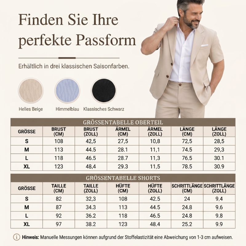 ⌛Zeitlich begrenztes Angebot – 2-teiliges Kurzarm-Anzugset für Herren