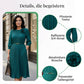 Elegantes plissiertes Midikleid mit 3/4-Ärmeln und Gürtel für Damen🔥Kauf 2 Artikel versandkostenfrei🔥
