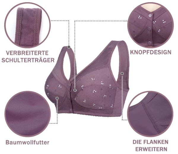🌹Design für Senior Front Closure Baumwoll-BH🔥Für begrenzte Zeit 50 % Rabatt🔥