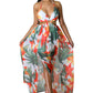 👗Women's Floral Print Chain Decor Split Thigh Tie Back Cami Dress