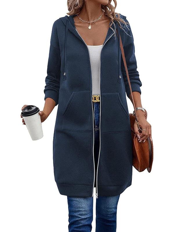🔥Beliebtes Produkt ！🔥✨Damen Fleece‑Kapuzenpullover mit Reißverschluss