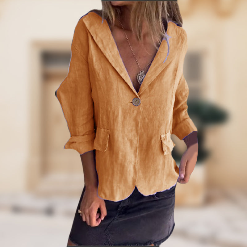 🔥HEISSER VERKAUF - 49%🔥 Leichter Sommerblazer aus Baumwolle und Leinen für Damen
