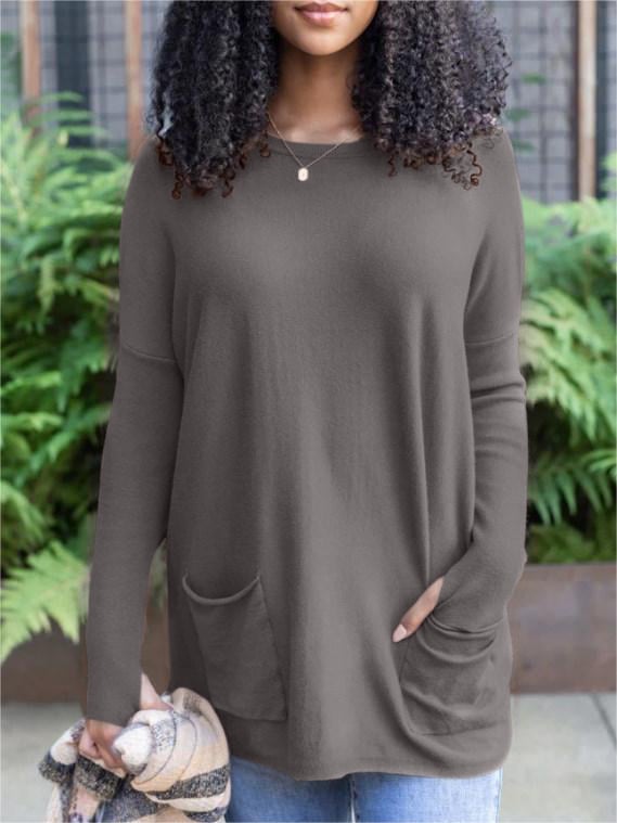 🎁Heißer Verkauf 49% RABATT⏳Langarm-Daumenloch-Pullover-Taschentunika