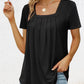 Elegantes, einfarbiges Damen-T-Shirt mit quadratischem Ausschnitt