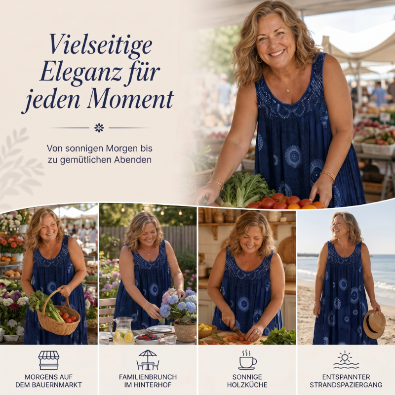 📢📢50%Rabatt!!!🎉✨Damen-Sommerkleid mit O-Ausschnitt und ärmellosem Print