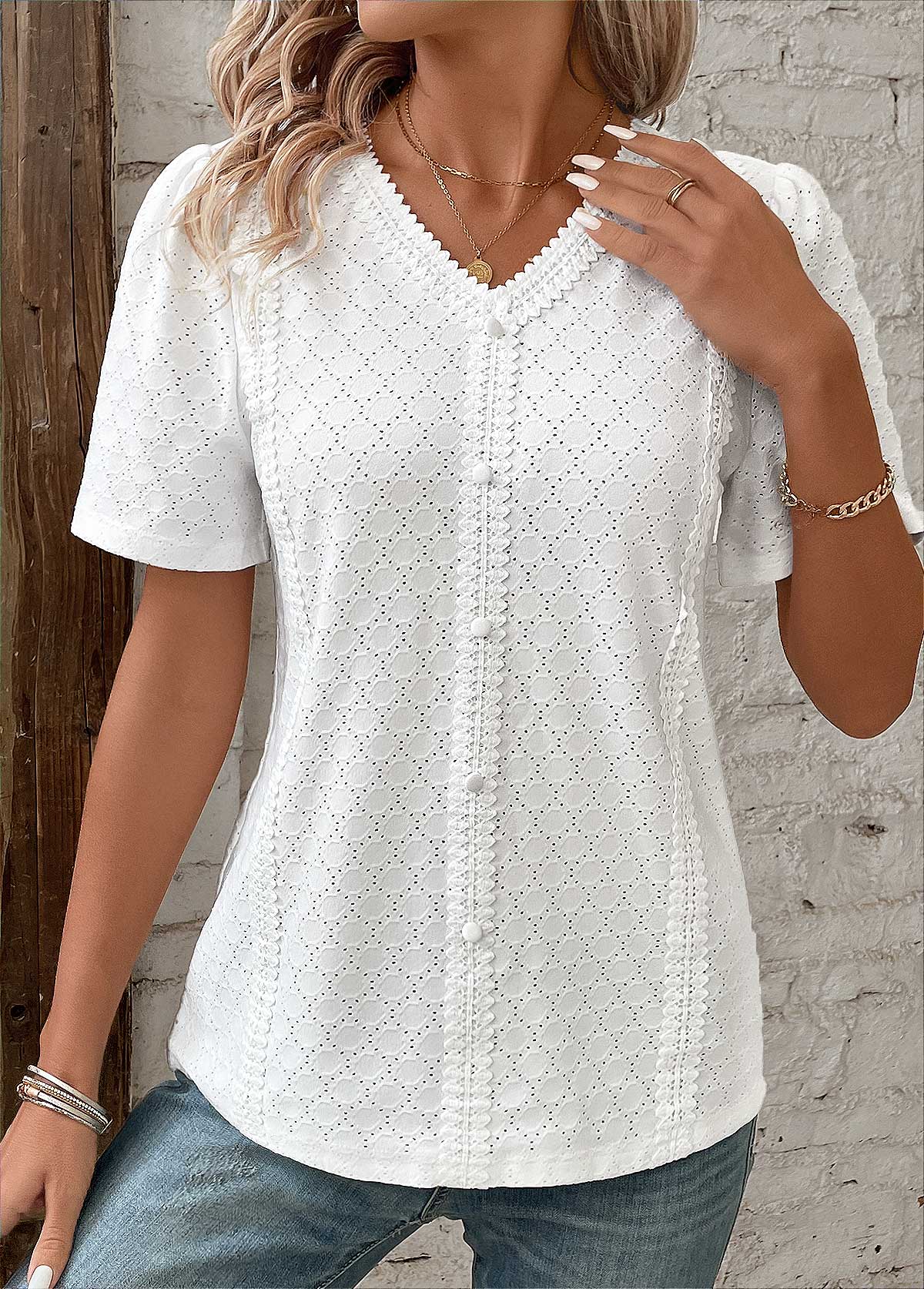 🎁 Hot Sale 50% RABATT ⏳ Neue Damen-Bluse mit kurzen Ärmeln 🔥 Oster-Rabattaktion!