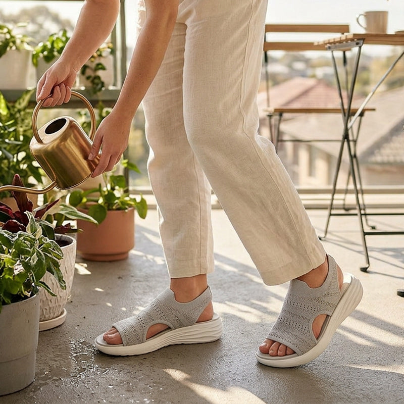 🚚 Nachschub ist da – schnell sein lohnt sich! 👟 Atmungsaktive Plateausandalen aus Strickstoff für Damen – bequem & modisch
