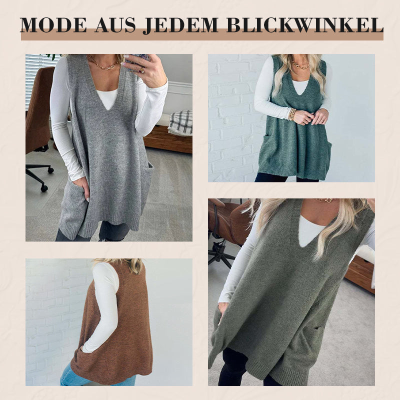 ✨✨Begrenzter Vorrat verfügbar, nicht verpassen!👗Damen-Strickweste mit V-Ausschnitt