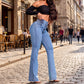 📢📢50%Rabatt!!!🎉✨ 2026 Mode-Neuheiten! 💕👖Stretch-Schlagjeans mit hohem Bund